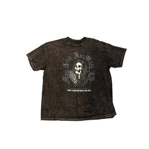 Thirty singles Washed Black Graphic T-Shirt XL "May God Be With Us All"  Cotton